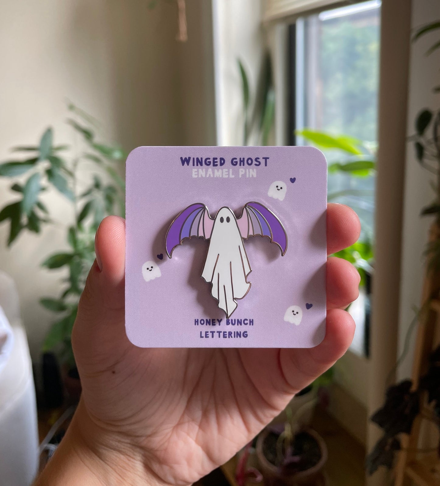 Winged Ghost Enamel Pin
