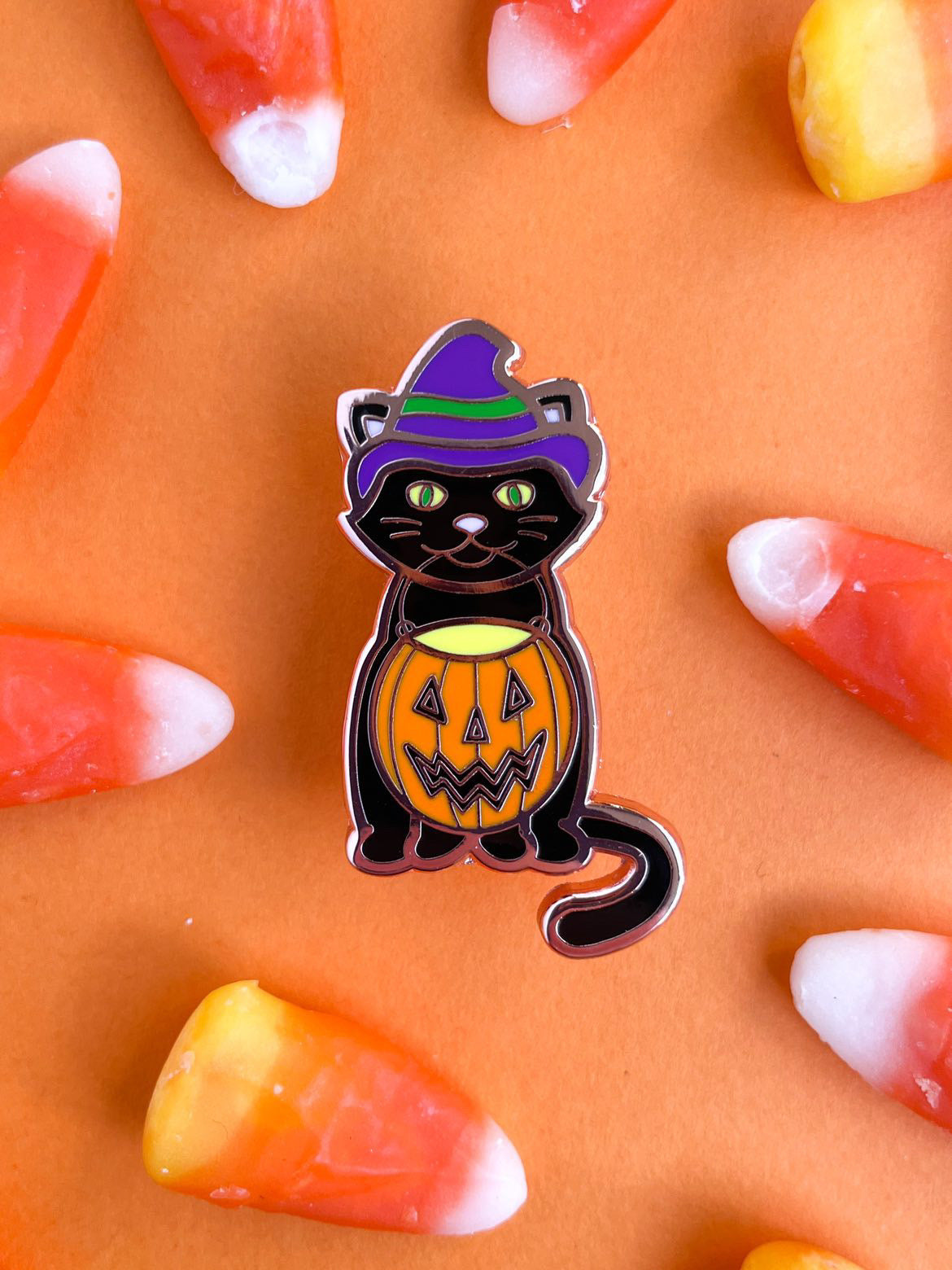 Halloween Black Cat Hard Enamel Pin