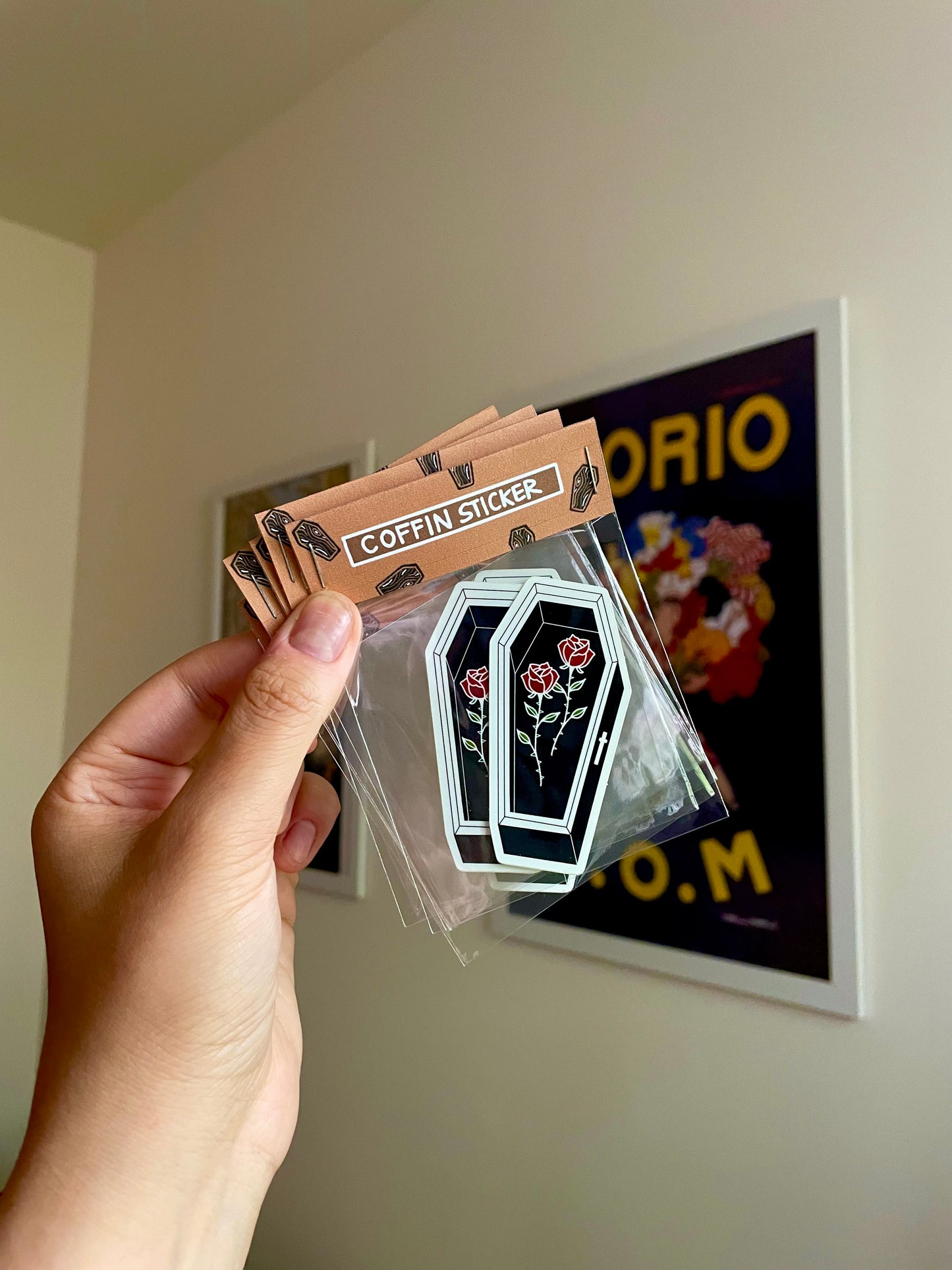 Rose Coffin Sticker