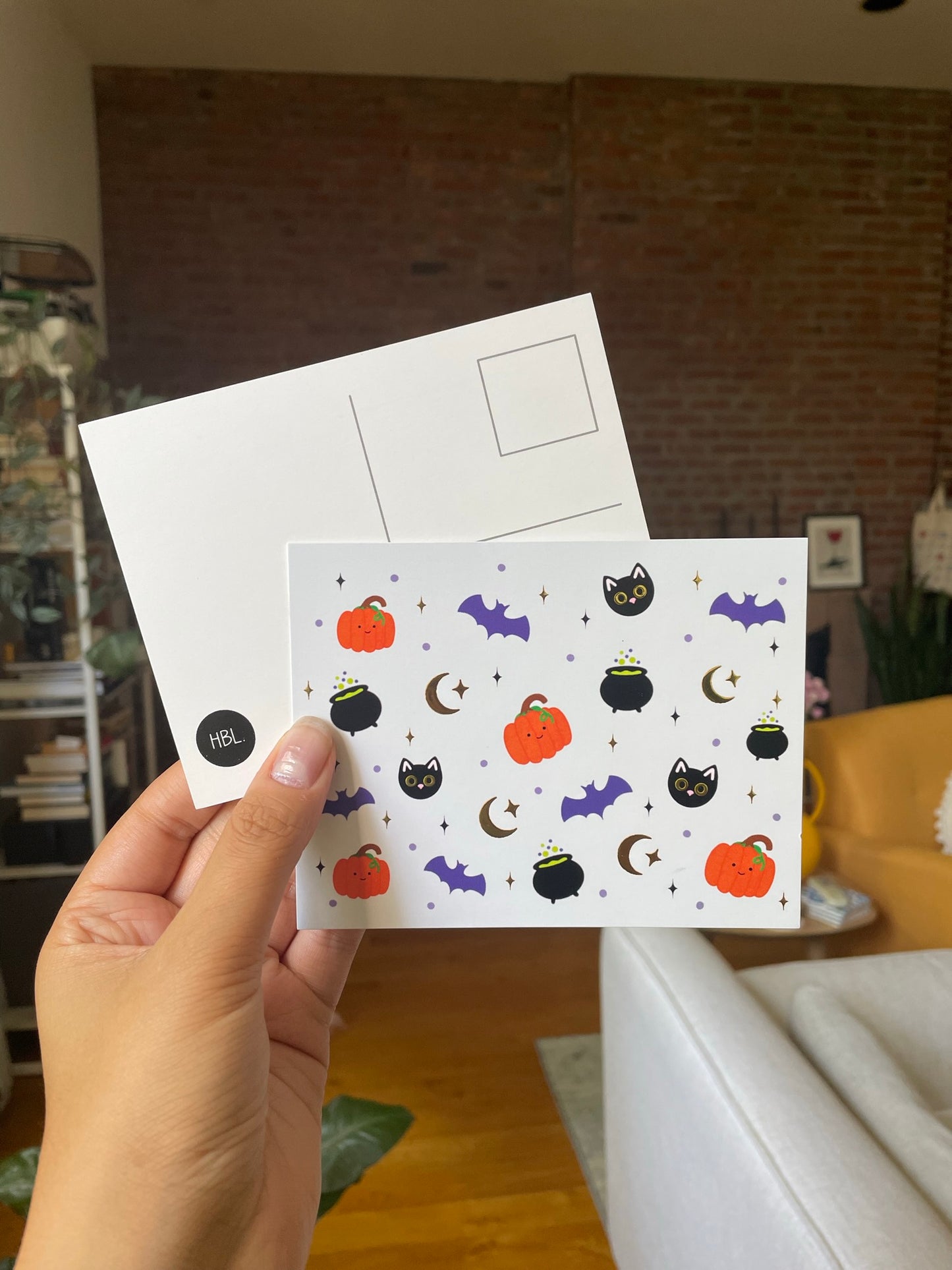 Witchy Gold Foil Halloween Postcard