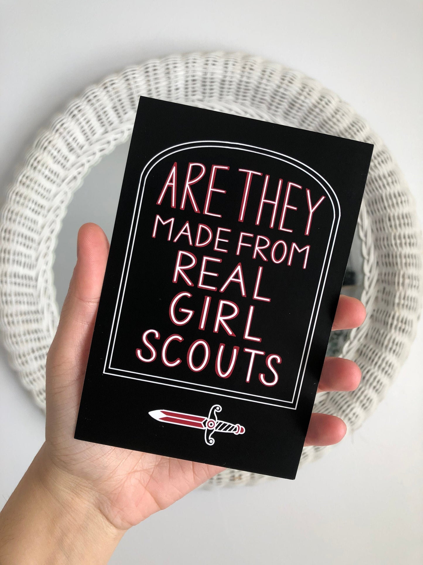 Are They Made From Real Girl Scouts - Addams Family Art Print