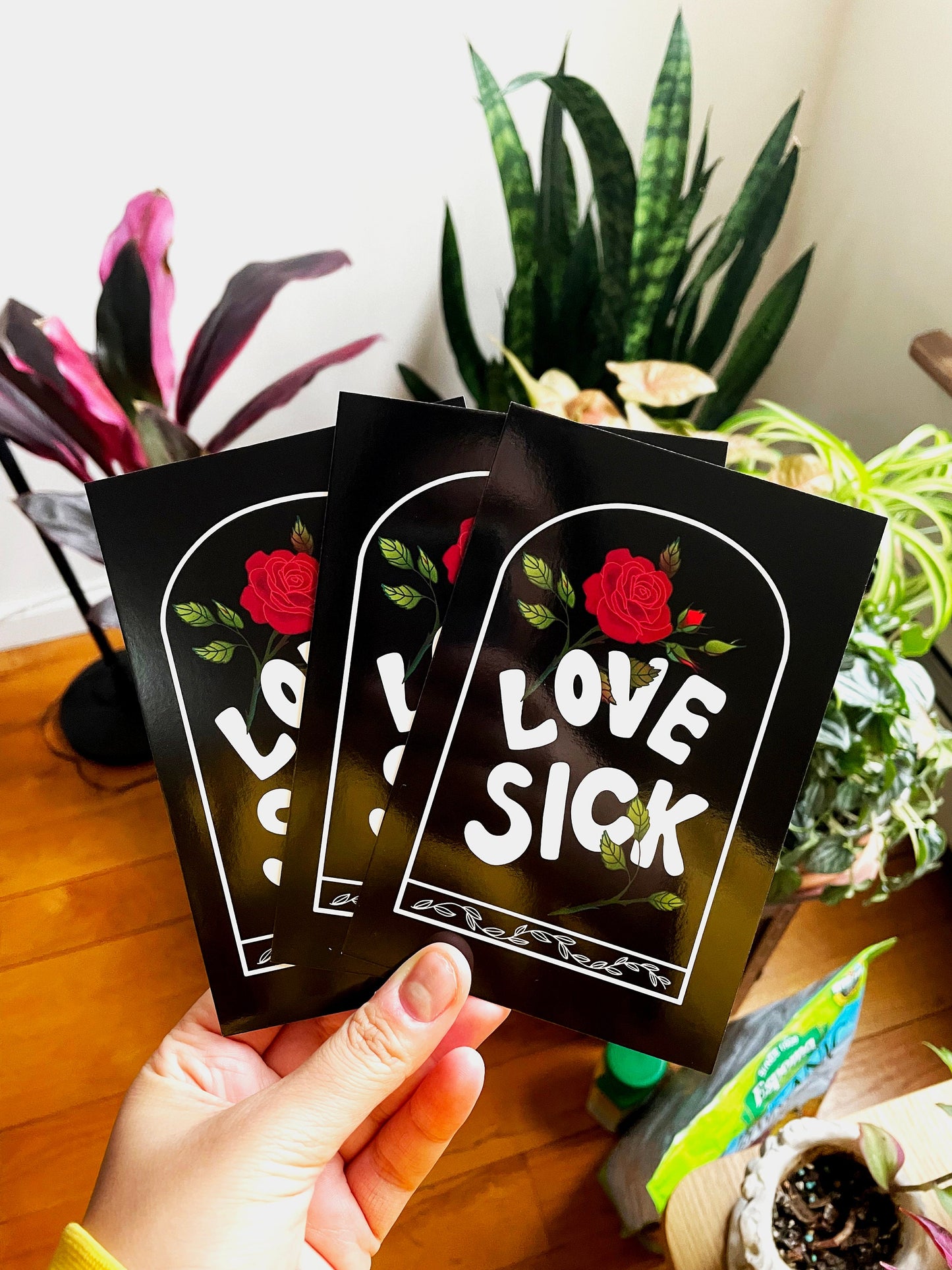 Spooky Valentine's Day Print, Rose Art Print