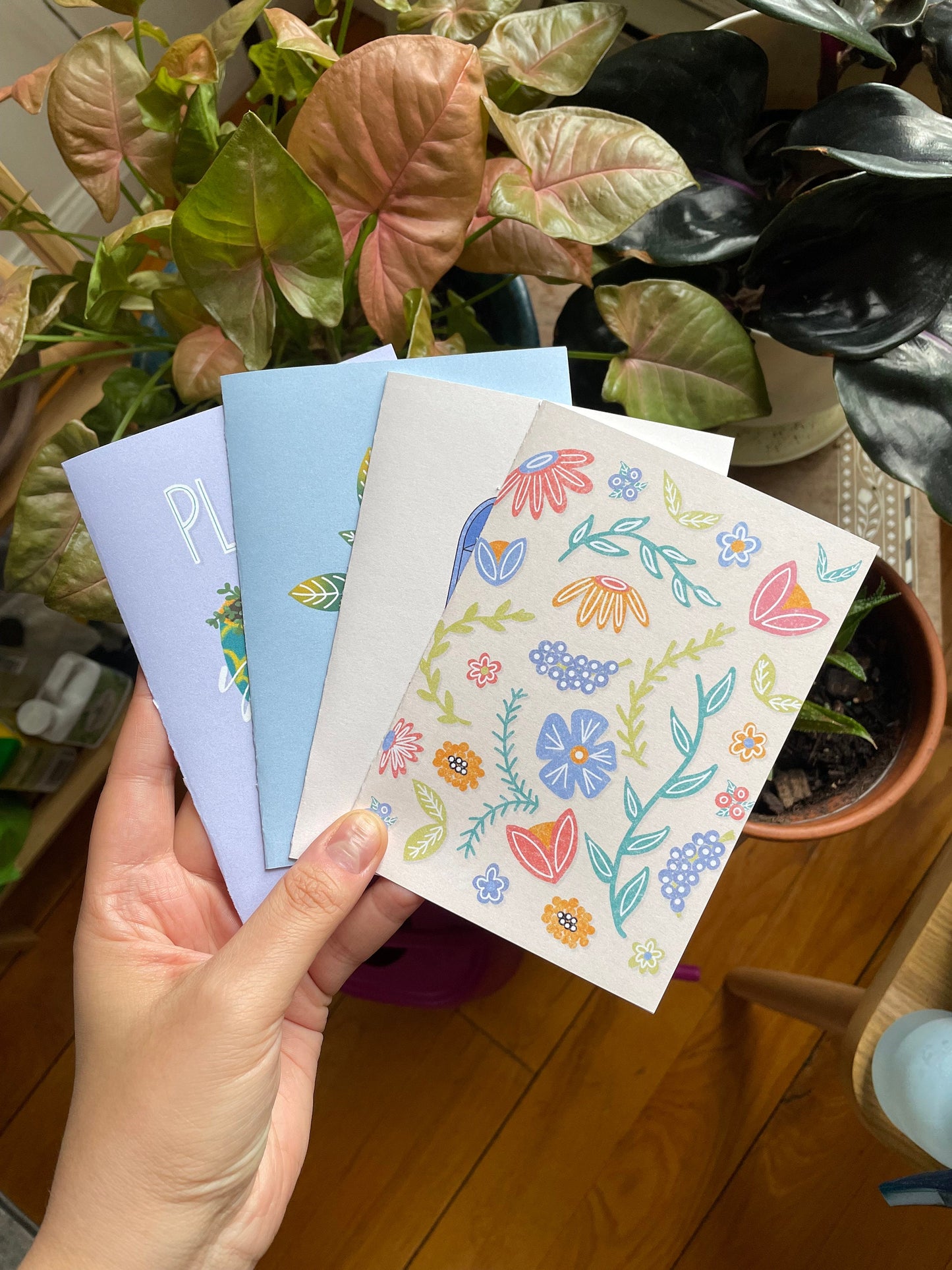Springtime Floral Card, Plant Illustration Card