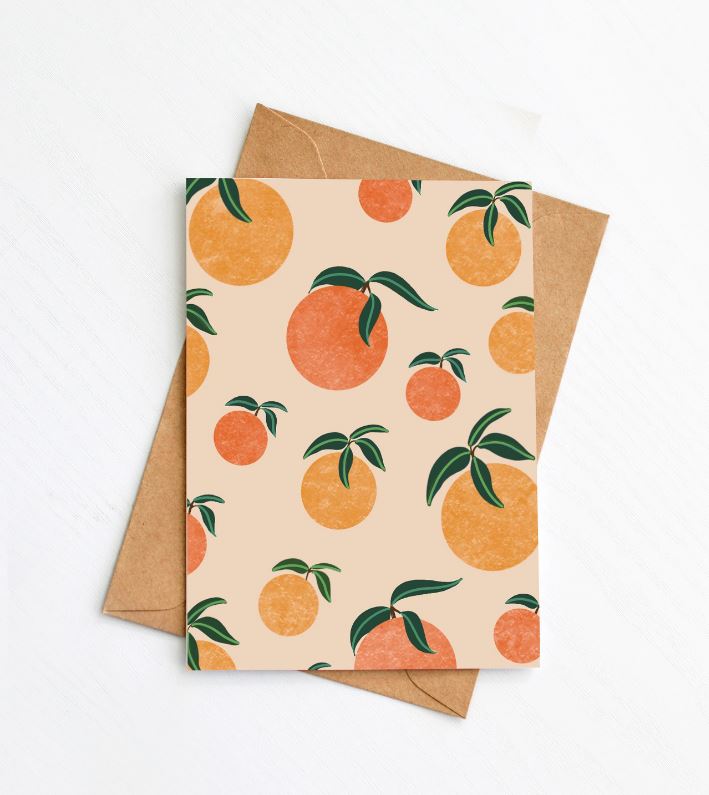 Orange Pattern Greeting Card
