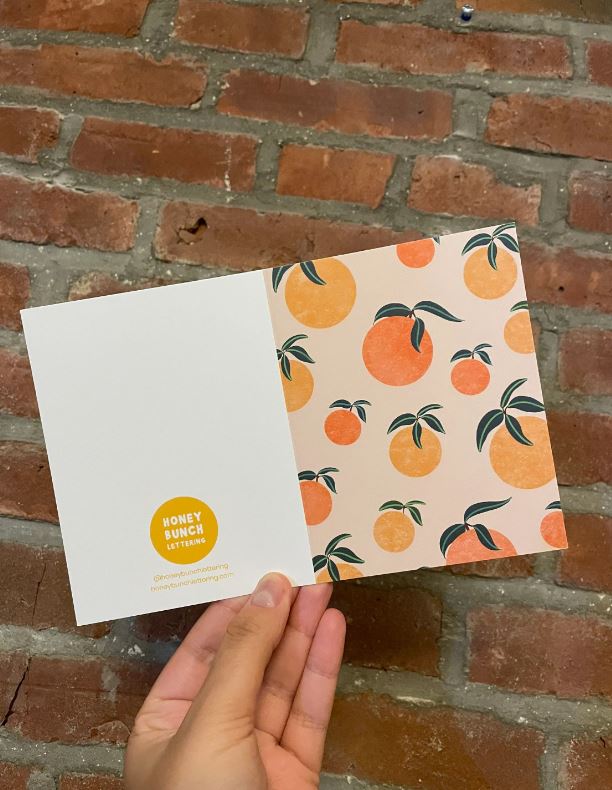 Orange Pattern Greeting Card