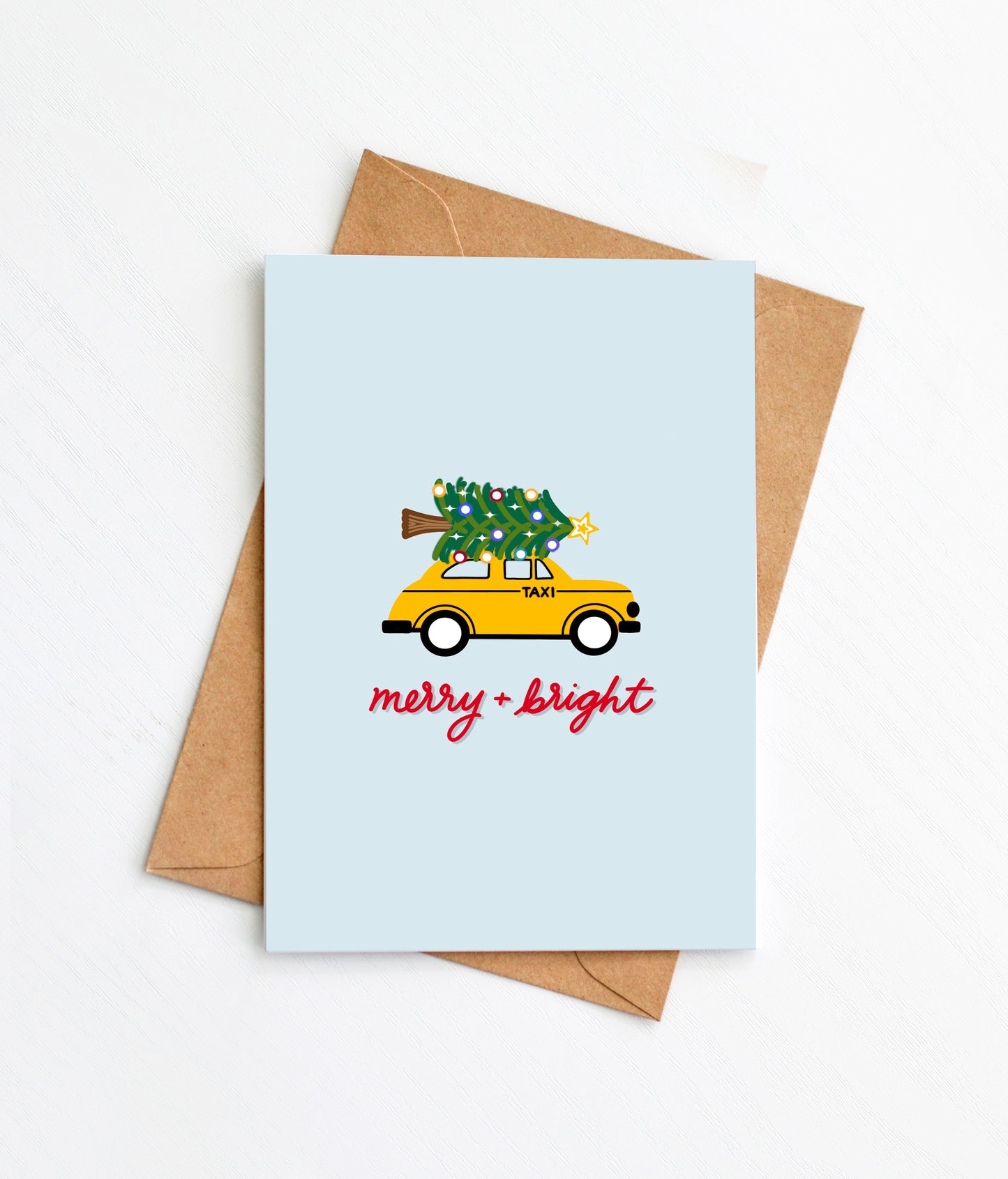 Taxi Christmas Tree Card