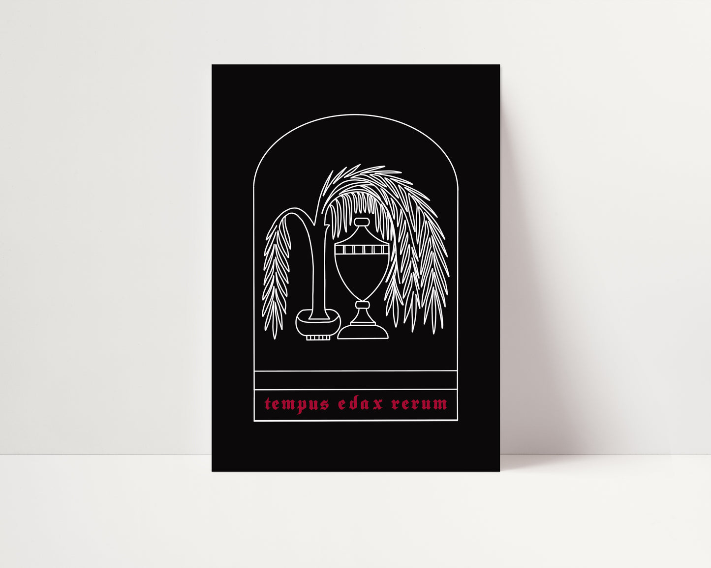 Urn and Willow - Tempus Edax Rerum - Halloween Card