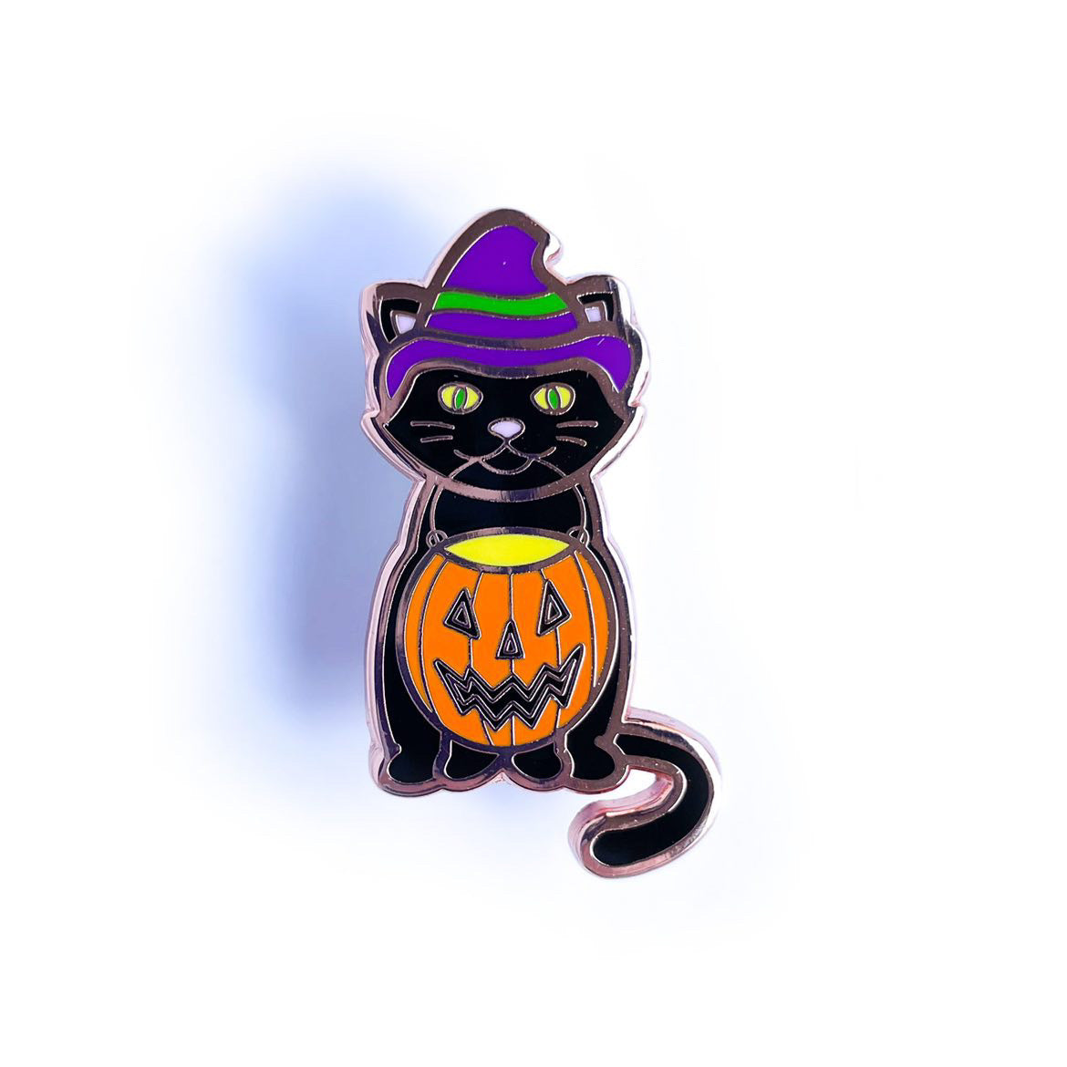 Halloween Black Cat Hard Enamel Pin