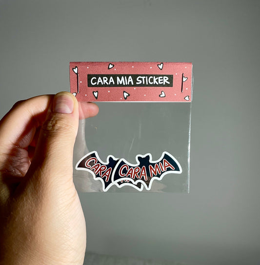 Cara Mia Sticker - Addams Family Sticker, Spooky Sticker, Bat Sticker