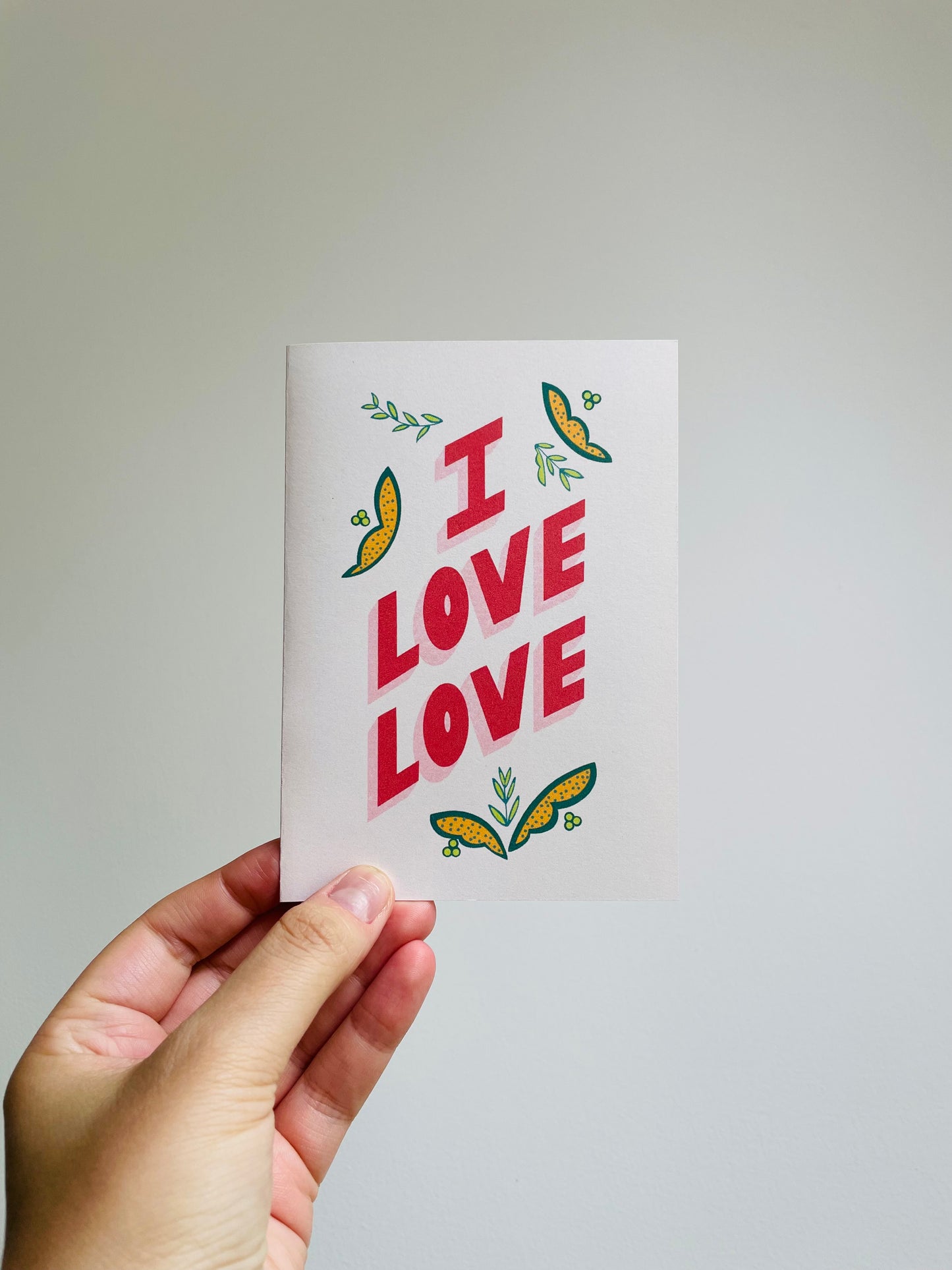I LOVE LOVE - Wedding Card, Valentine's Day Card, Love Card