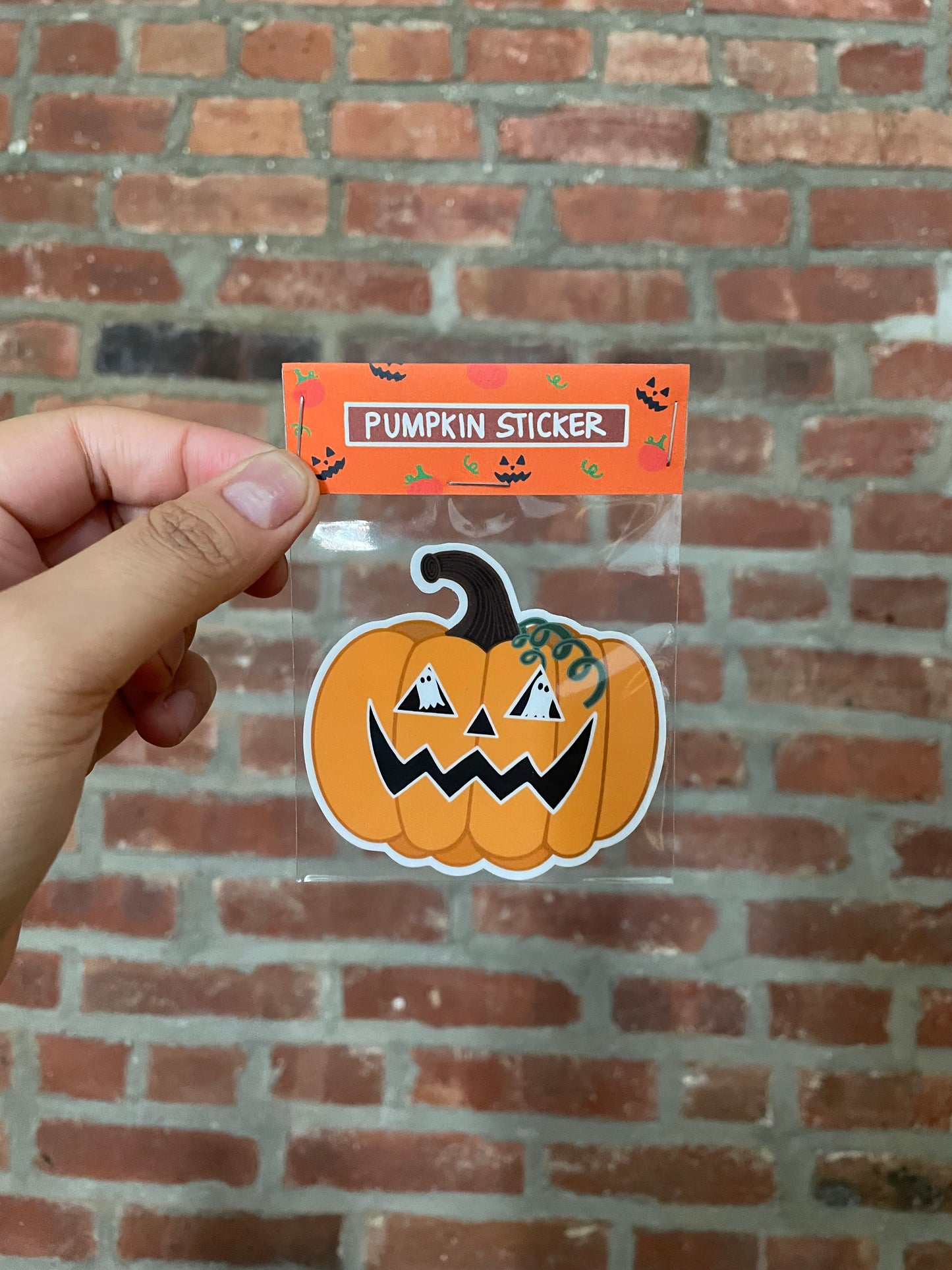Pumpkin Sticker, Vinyl Sticker, Halloween Sticker
