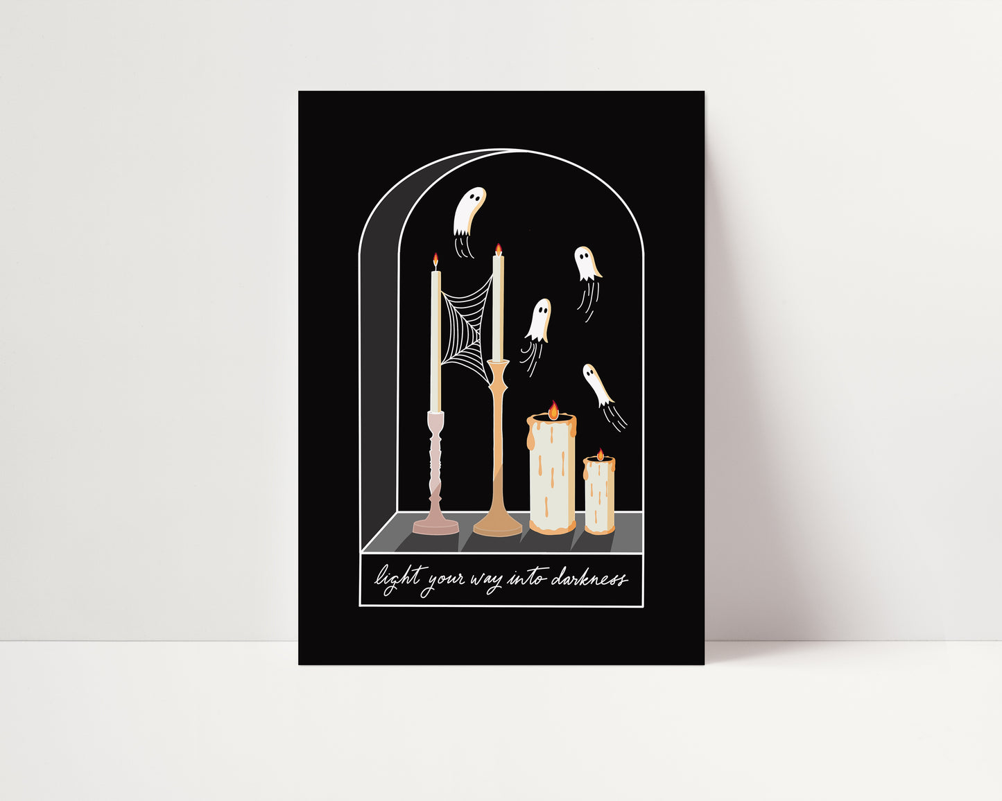 Ghost Art Print, Candle Art Print, Halloween Art Print