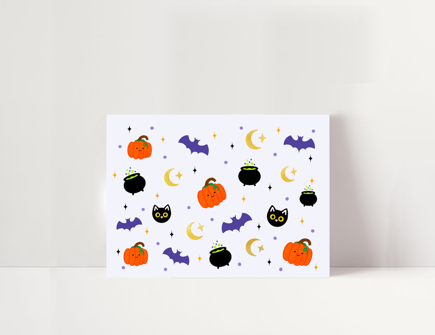 Witchy Gold Foil Halloween Postcard