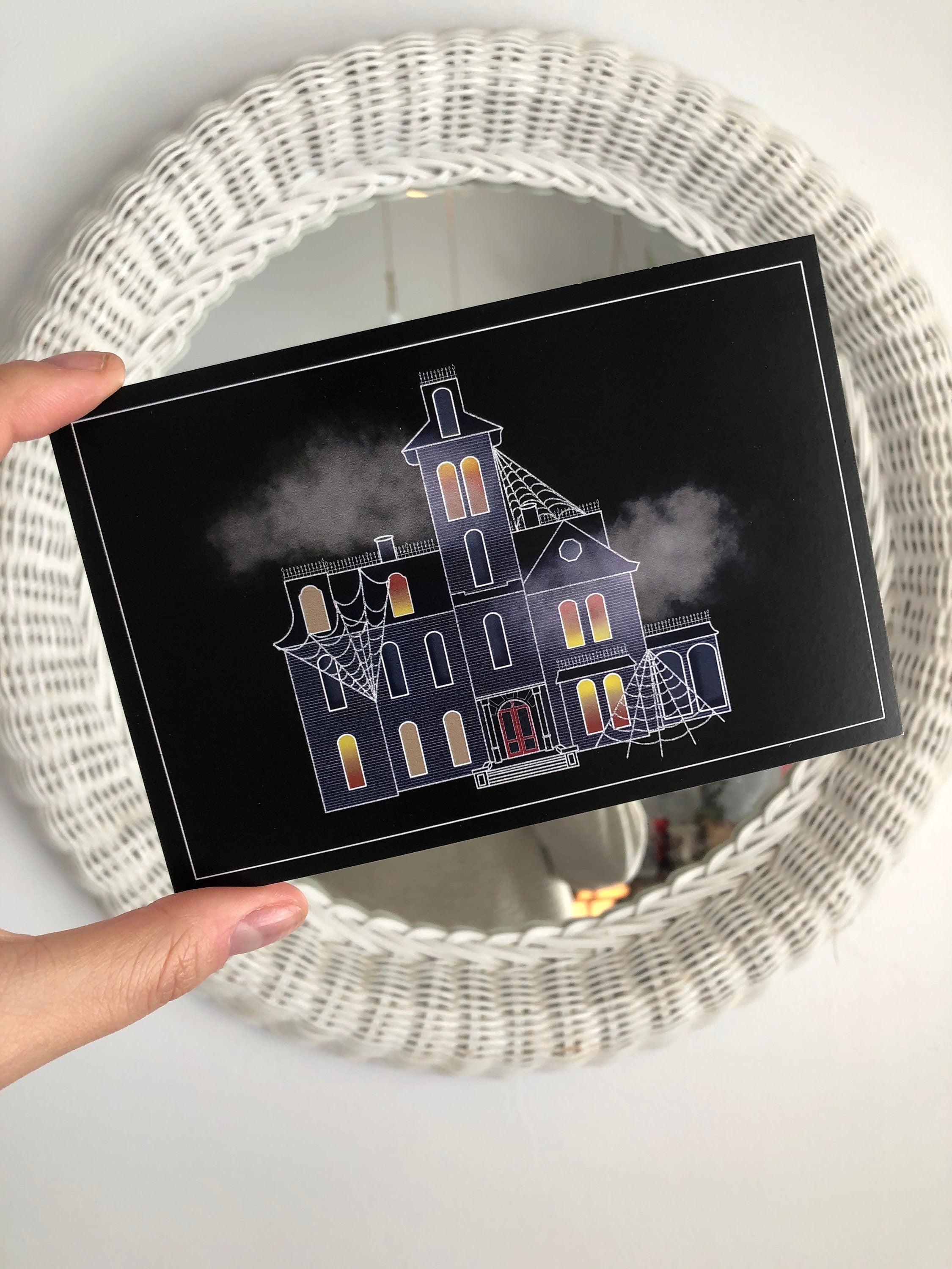 Addams Family House Art Print, Addams Family Print – Honey Bunch Lettering