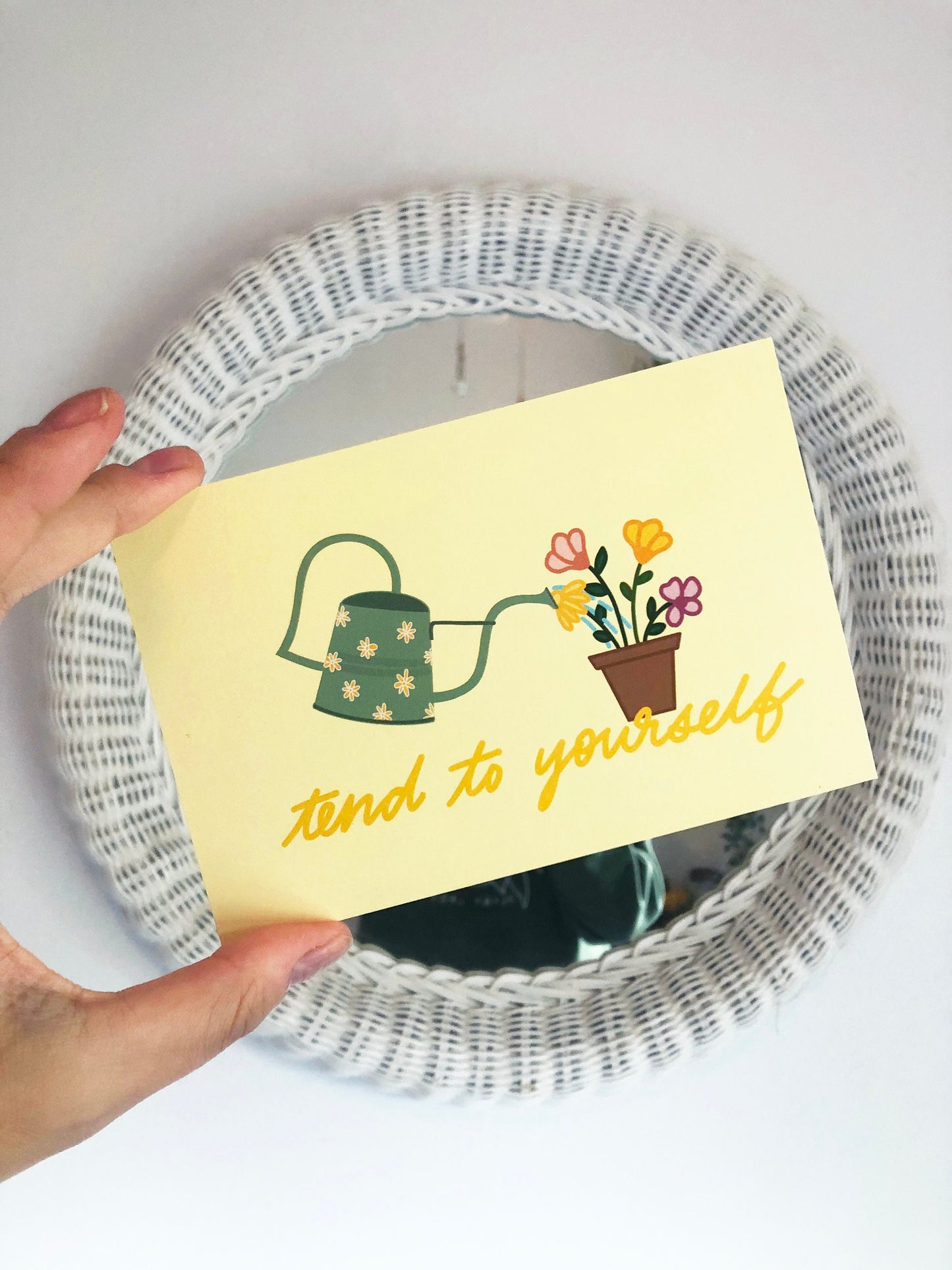 Tend To Yourself - Floral Art Print, Watering Can Art Print