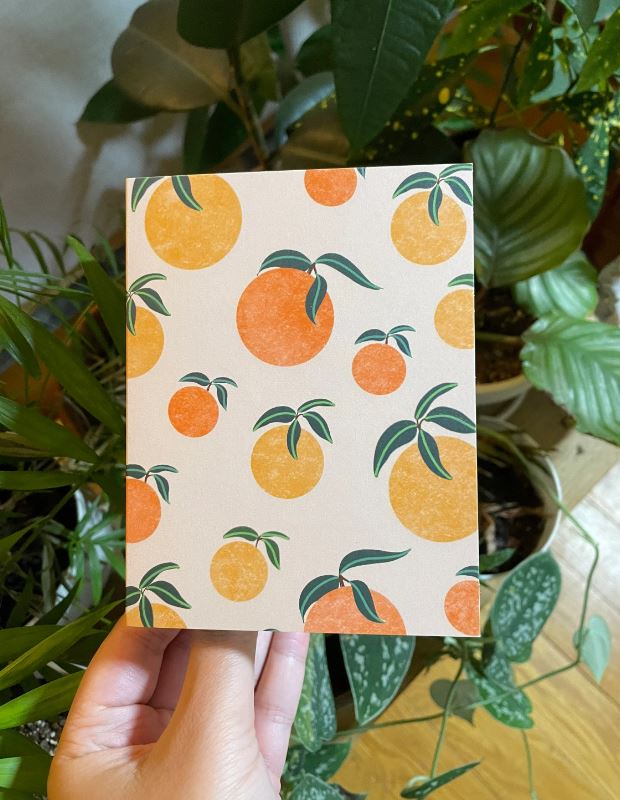 Orange Pattern Greeting Card