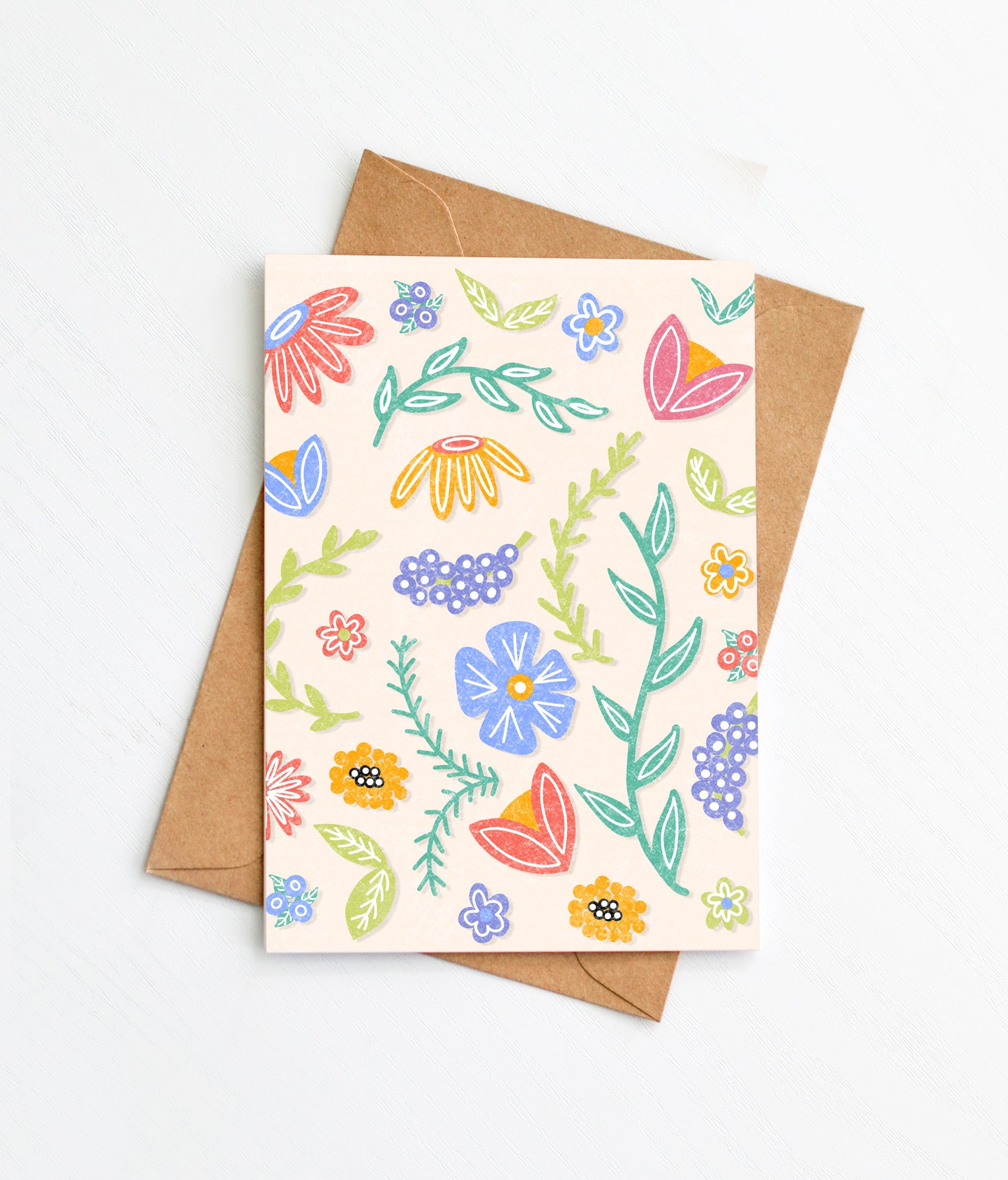 Springtime Floral Card, Plant Illustration Card